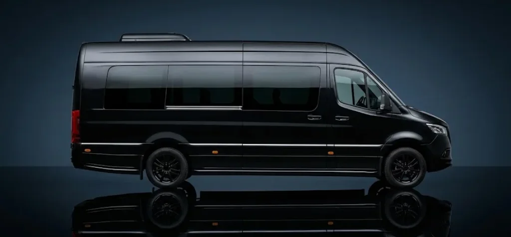 Mercedes Sprinter VIP noir – minibus de luxe avec chauffeur à Nice
